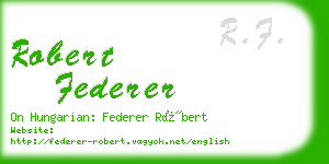 robert federer business card